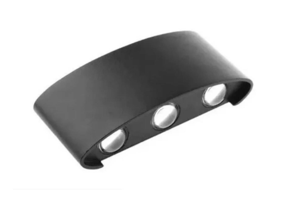 Apliqué de pared ovalado LED 6 luces 18,5x9,5x4 cm, negro